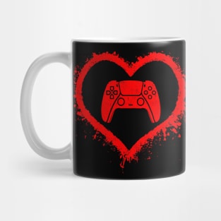 Gamer Heart Valentines Day Video Games Boys Kids Teens Mug